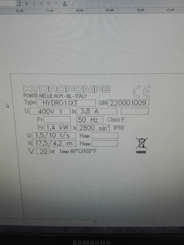 Дренажний насос (Q=10 м³/год, Н=12 м, 380 В) (Італія) HYDRO 9XT - Зображення 6